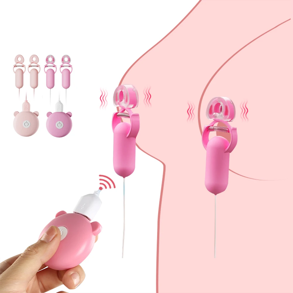 10 Frequency Nipple Clamps Vibrating Breast Clips Nipple Stimulator Wired Vibrators Egg Sex Toys for Women Couples Fun