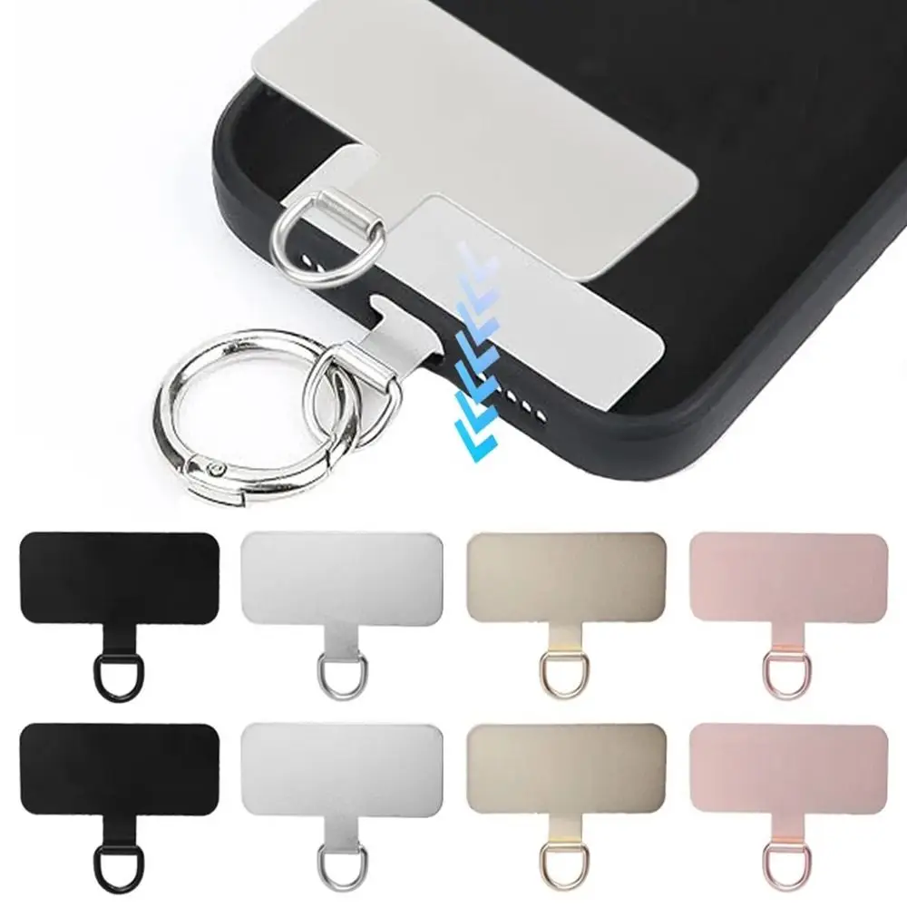 Funda de teléfono de Metal de aleación de aluminio, correa con Clip, lengüeta de cordón para colgar, cuerda Universal para teléfono móvil, Clip para tarjeta, parche de pieza colgante de 0,3mm