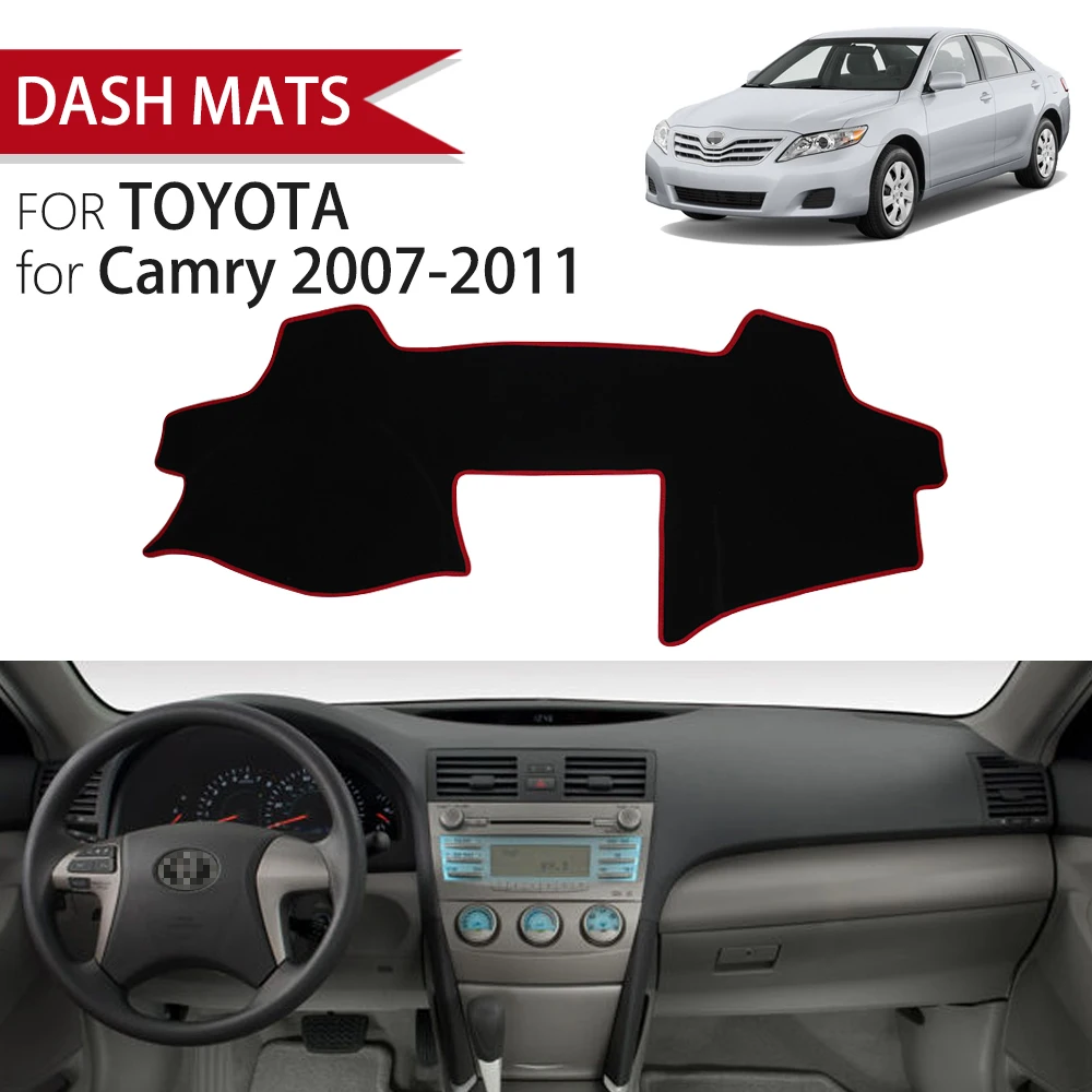 Dla Toyota Camry 2007-2011 Pokrywa deski rozdzielczej samochodu Unikaj podkładki świetlnej Pokrywa platformy instrumentów Mata Akcesoria dywanowe