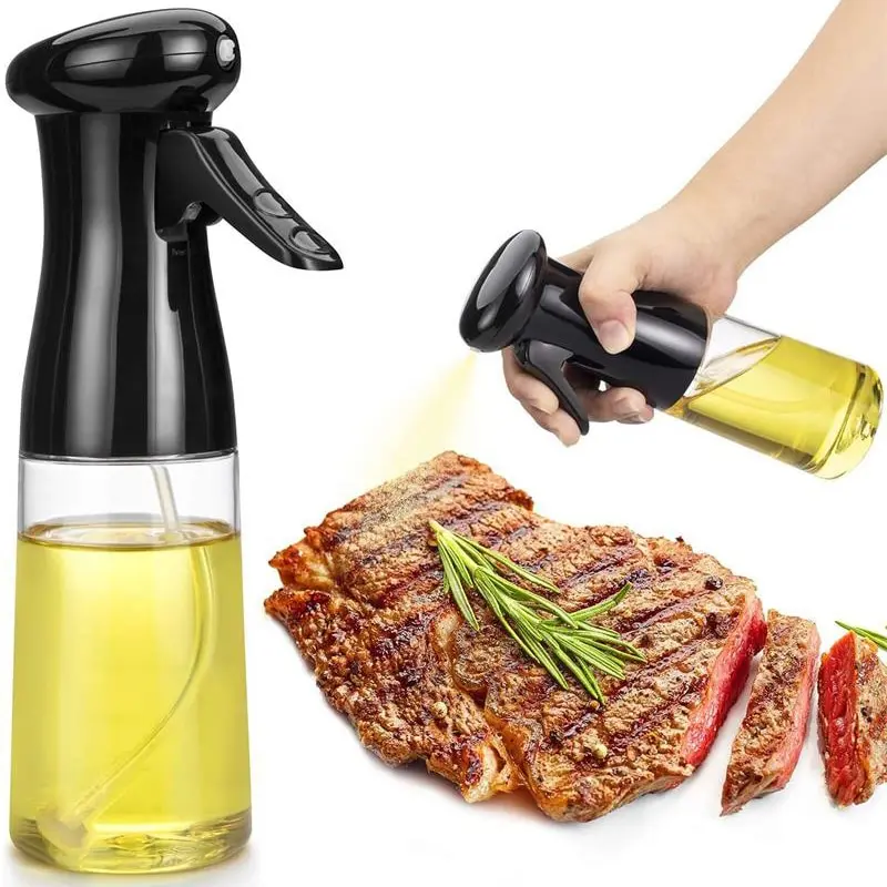 Kitchen Oil Bottle Cooking Oil Spray 200ml 300ml 500ml Black Pneumatic Spray Bottle Fitness Barbecue Spray Oil Dispenser