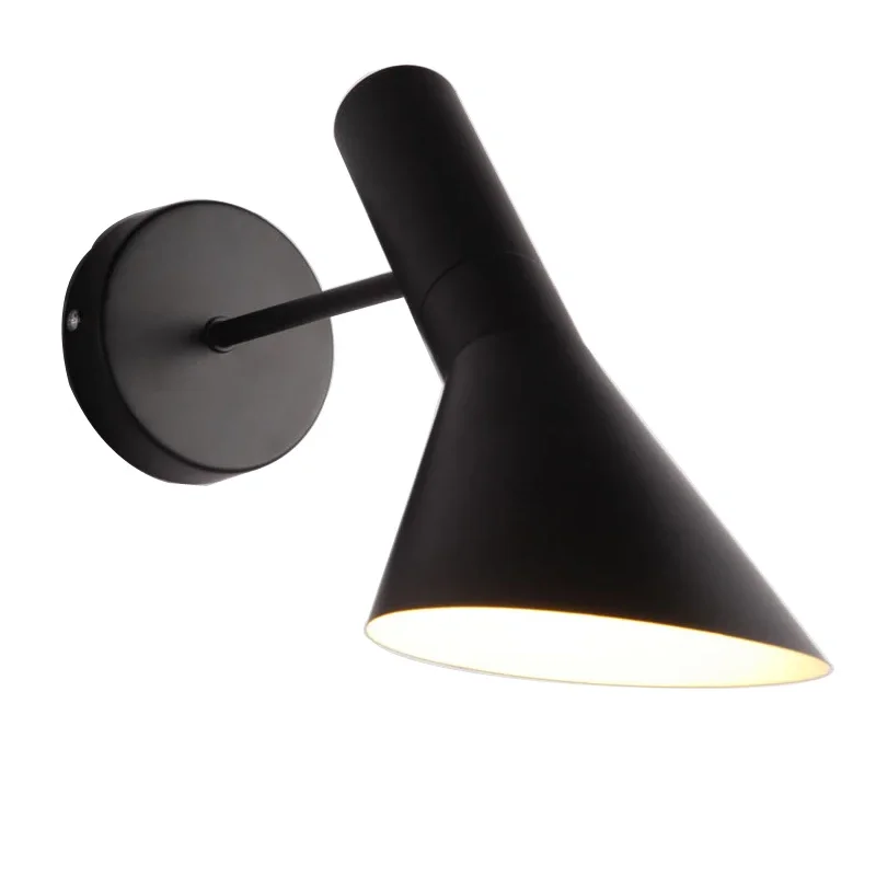 Nordic Wall Lamp Black White E27 Bedroom Bedside Simple Modern Aisle Corridor Hotel Background Creative LED