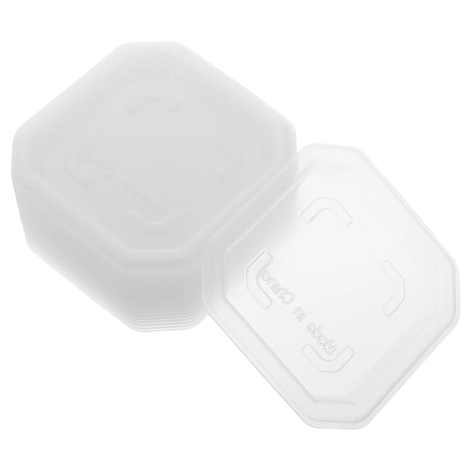 20PCS Square Plant จานรองพลาสติกใสดอกไม้หม้อจานรอง Square Planters สําหรับในร่มกลางแจ้งพืชสวนพืช