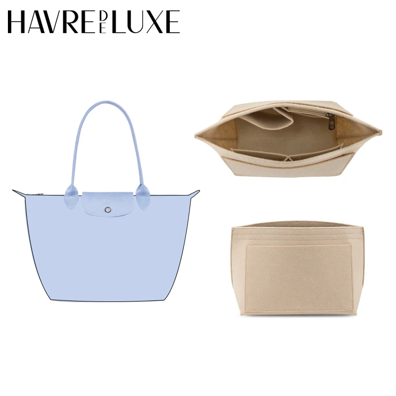 HAVREDELUXE Bag Organizer For Longchamp Large Tote Bag Purse Organizer Bag Storage And Finishing Inner Bag Liner