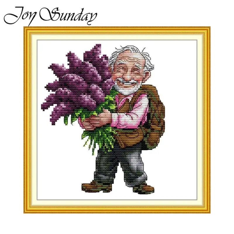 

Friendly Grandpa Cross Stitch Kit Pattern Embroidery 11CT 14CT 16CT Needlework Household Decorative Count Print Canvas JoySunday