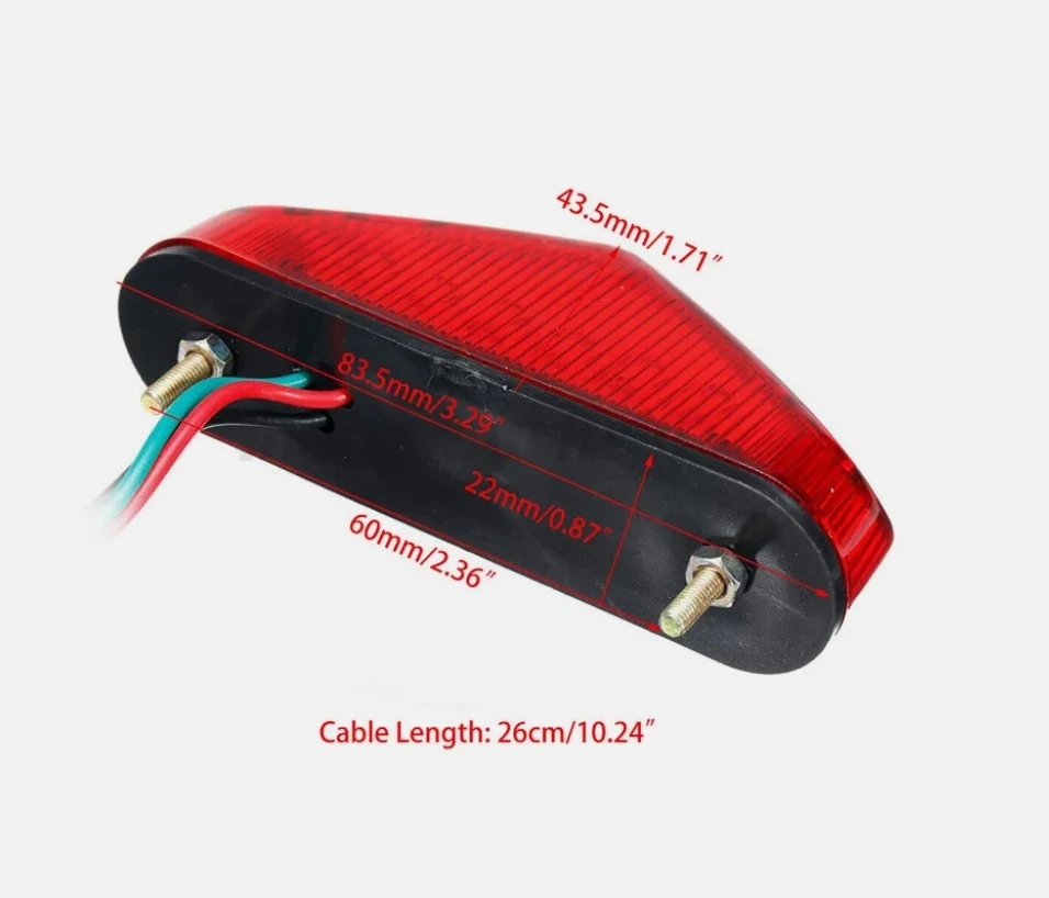 Universal 12V Motorcycle Tail Light Rear Lamp Brake Stop Lights License Plate Equipment Part Access Motor Vehicle Lighting
