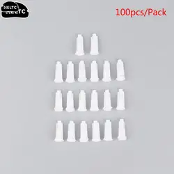 100Pcs/pack Syringe Tips Caps Injector Dispenser Dispensing Needle Sealing Plug Syringe Cap Assortment for Storing Glue Stop Cap