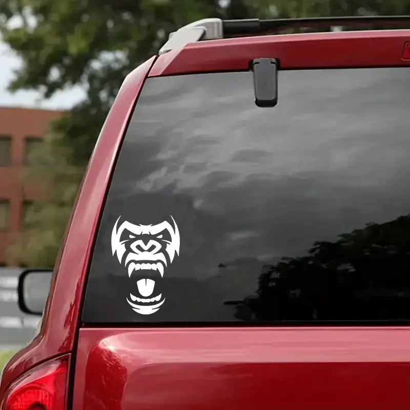 Gorilla Angry Face Car Sticker, Cool Creative Sticker For Laptop Refrigerator Window Table Car Motorcycle Truck Van, Wall Decora