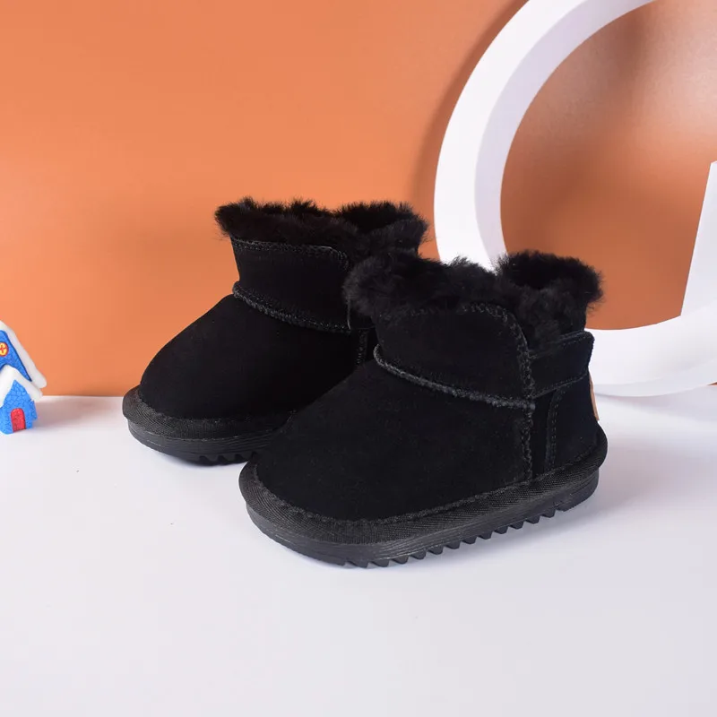 Inverno nuovo bambino stivali da neve in pelle spessa peluche caldo bambino scarpe per bambini moda bambine ragazzi stivali EU 15-25