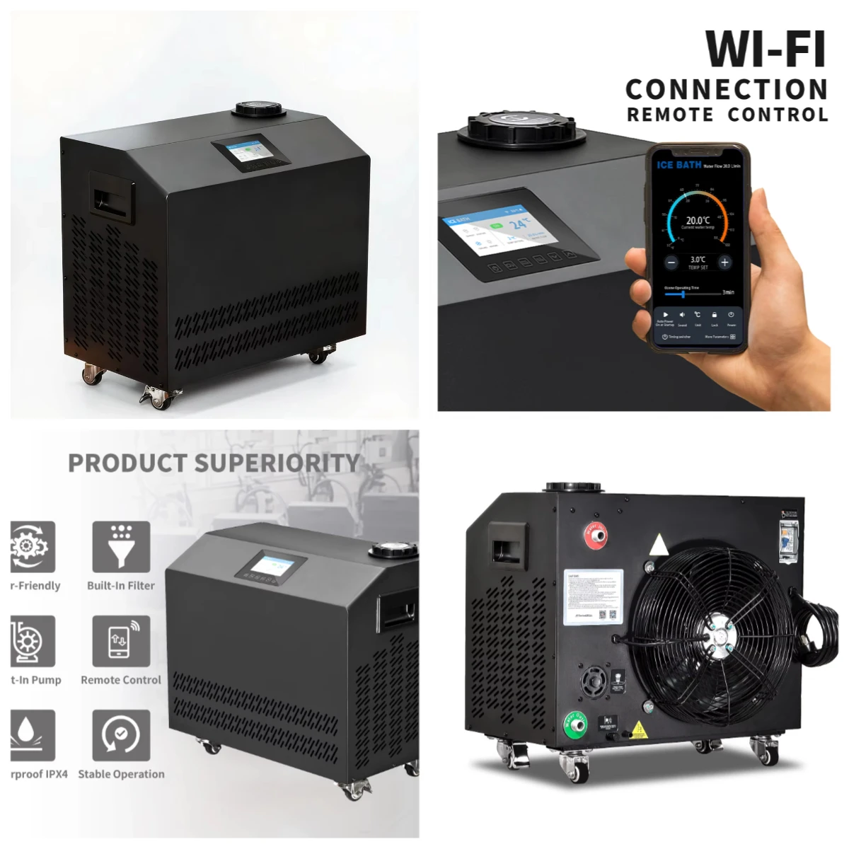 Ice Bath and Chiller Heat with Intelligent Monitoring System 1hp Water-cooled Ice Bath Chiller for Home Use