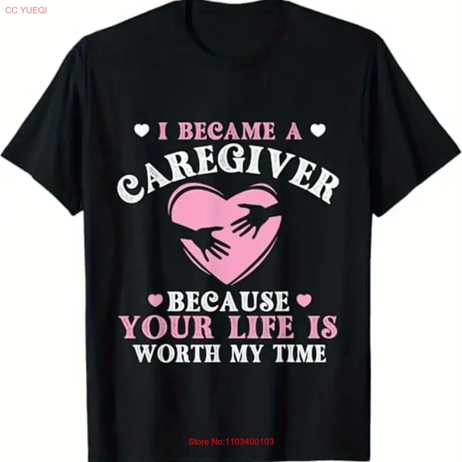 Camiseta I Became A Caregiver Because Your Life Is Worth My Time, 100% algodón, estilo vintage lavado, ropa de diseñador versátil