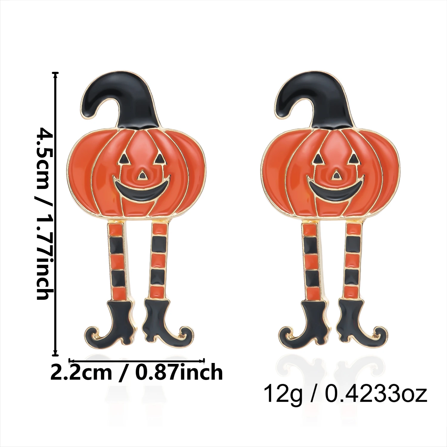 Kreative Cartoon Akimbo Kürbisbein-Ohrhänger für Damen, Halloween Emaille Spinnen-Ohrhänger, Festival Party Schmuck Geschenke – Detail 10