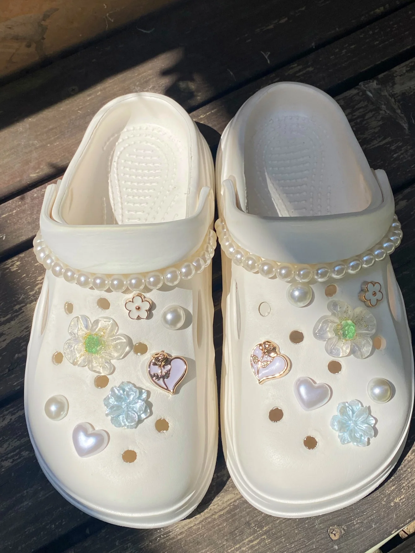 18-pecas-de-correntes-de-perolas-abs-brancas-coracoes-de-rosa-flores-pequenas-coracoes-bege-flores-transparentes-com-glitter-dourado-perolas-abs-diy