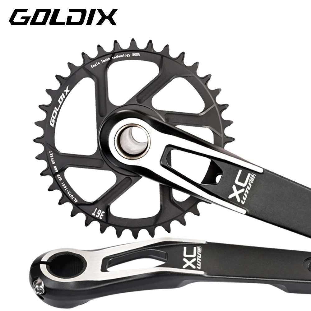 

GOLDIX Bicycle Chainring Wide Narrow Teeth 30/32/34/36/38T Chainwheel for Sram 3-Bolt Bicycle Crankset Single Disc