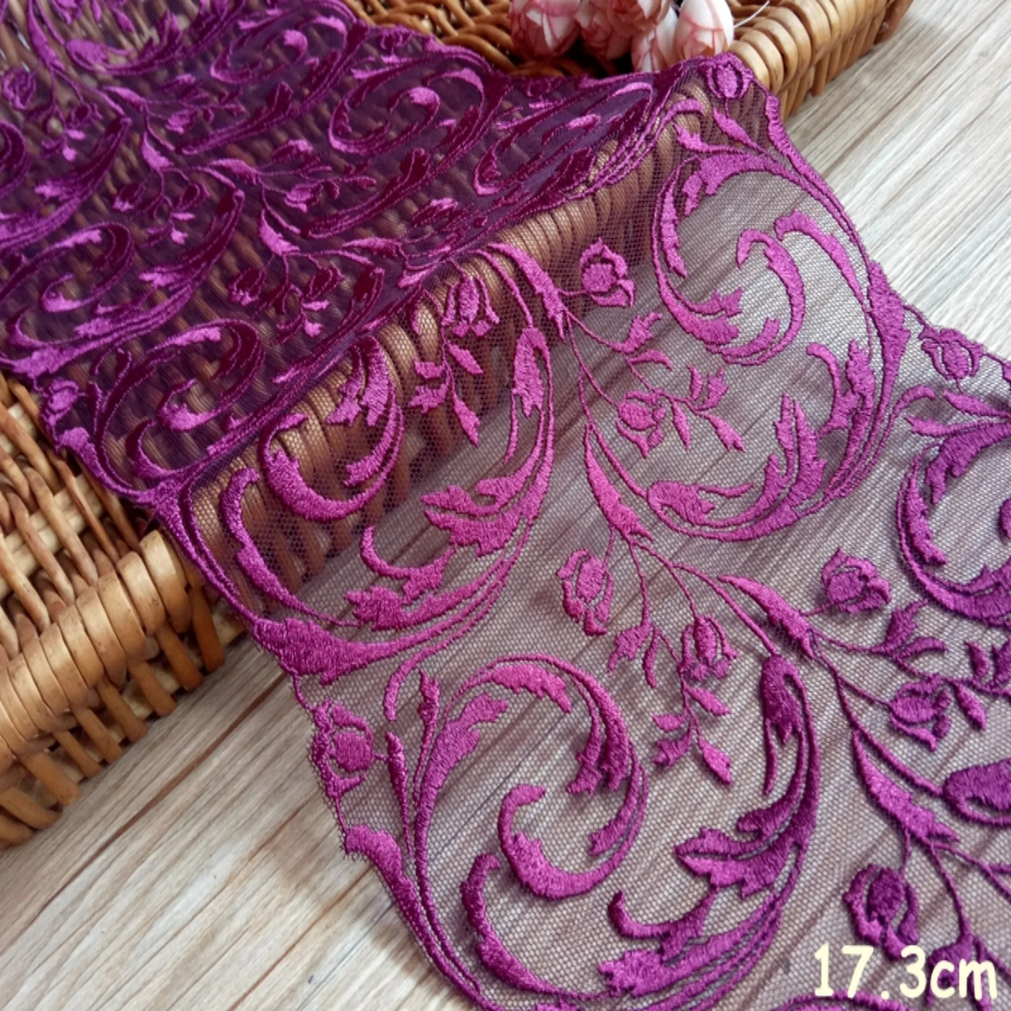 Width 6.81 inches embroidered gold/purple lace trim,flowers embroidered lace,lace trim for bridal veil,trim lace for DIY dress