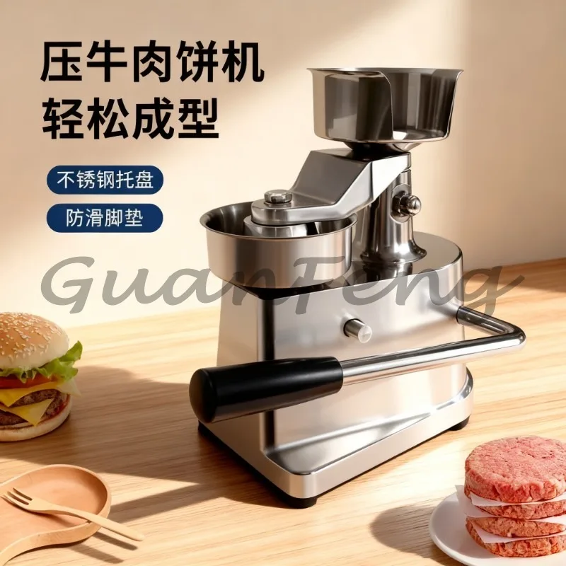 10Cm Commercial Manual Burger Patty Press, Round Beef Patty Forming Machine
