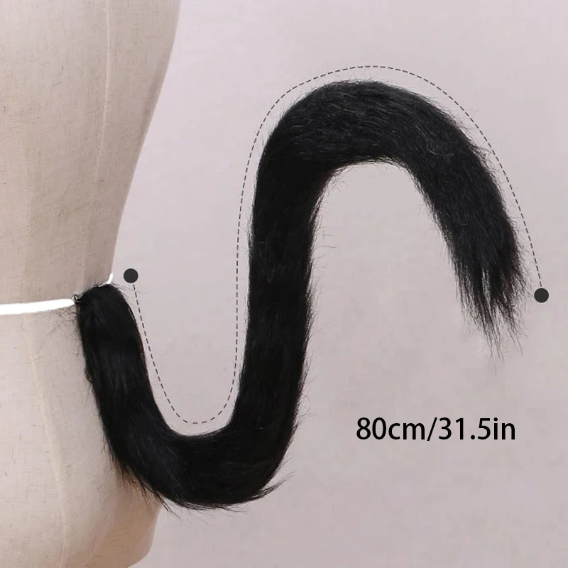 1PC Cosplay Cat Tail Fluffy Plush Long Cat Tail Cute Anime Accessories Kitten Tail Halloween Role Play Party Costume Props