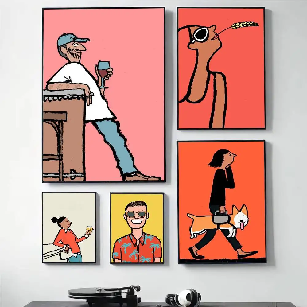 

J-Jean J-Jullien Minimalist Art Poster HD Self Adhesive Waterproof Wall Art Ideal for Home Office Dorm Gift