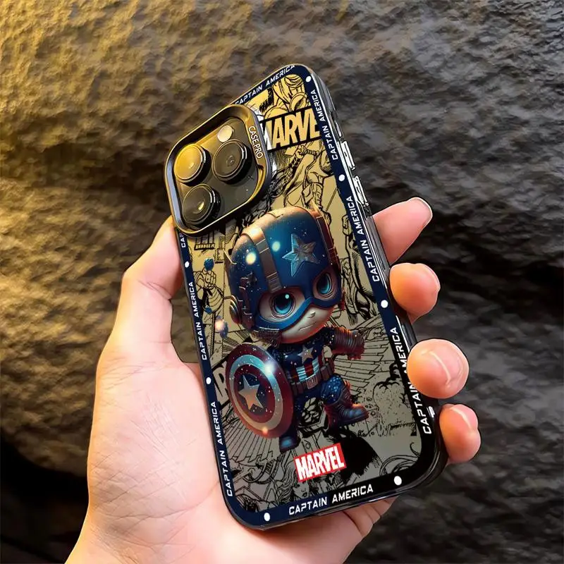 Marvel Ironman Deadpool Phone Case for Apple iPhone 16 15 Pro Max 13 14 Plus 12 11 Pro plus  Matte