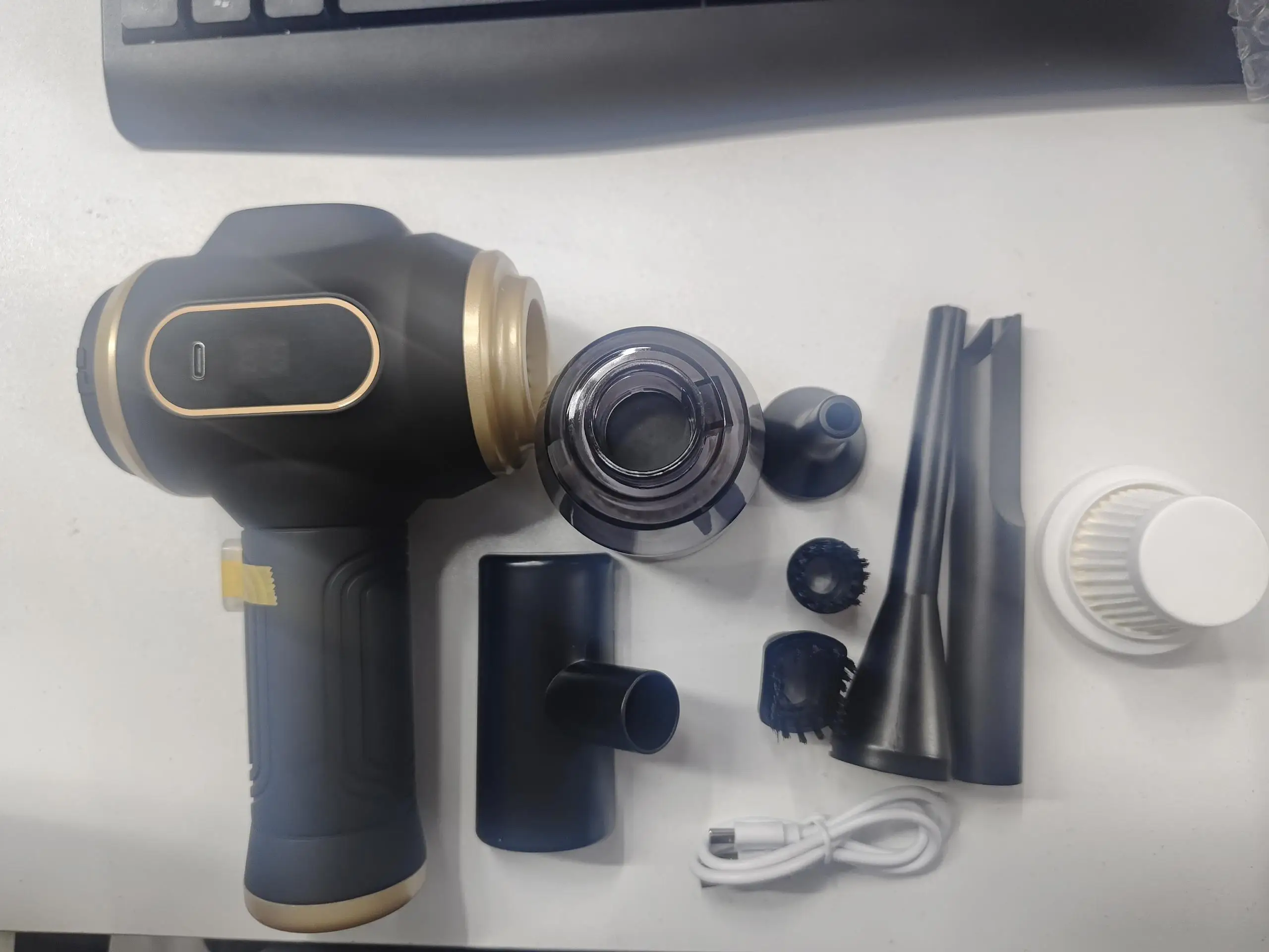 Powerful 2-in-1 Air Duster & Vacuum, Handheld Cordless Cleaner with Digital Display for Electronics Car Home Office