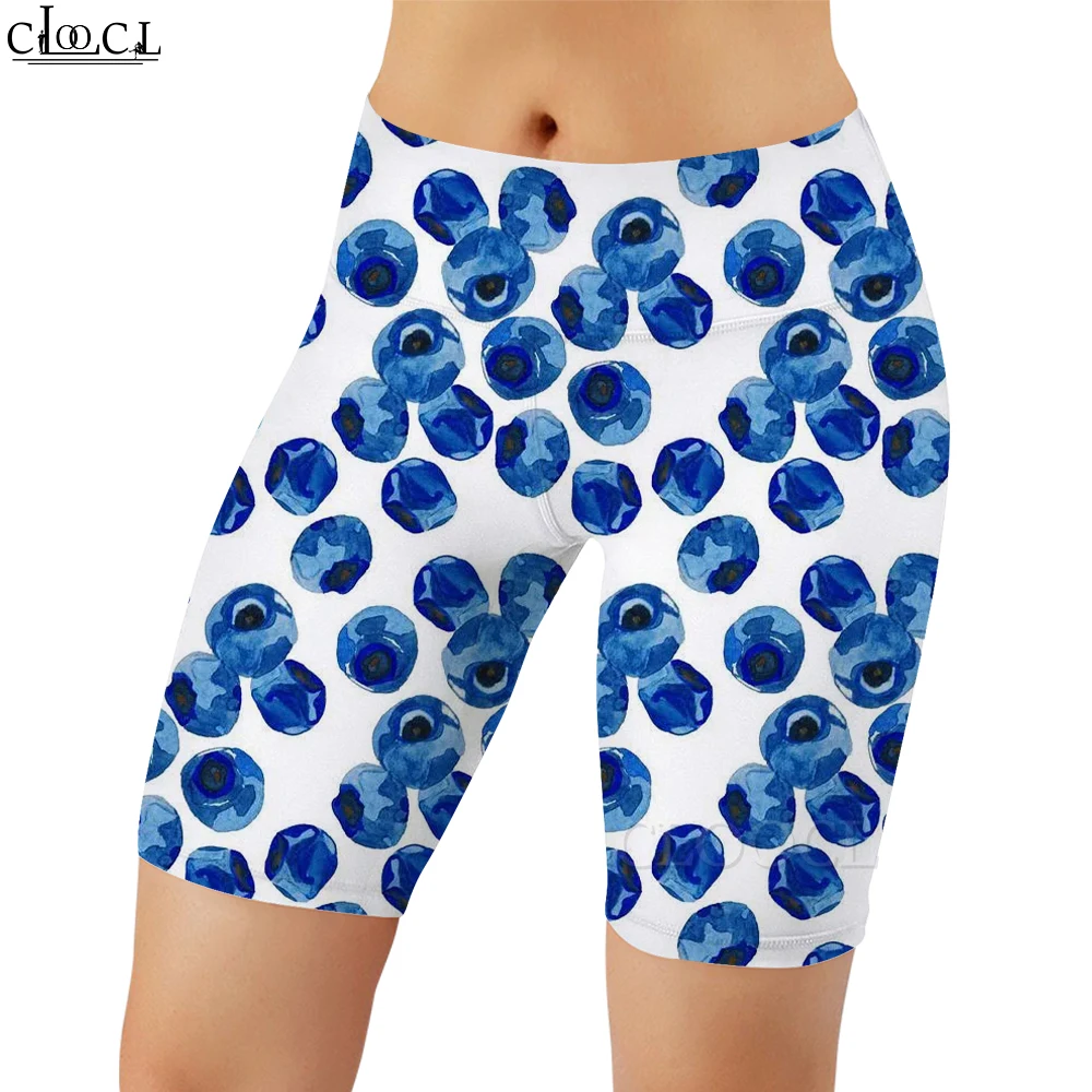 Cloocl moda treino feminino legging pouco mirtilo impressão casual feminino sexy ginásio moletom para feminino