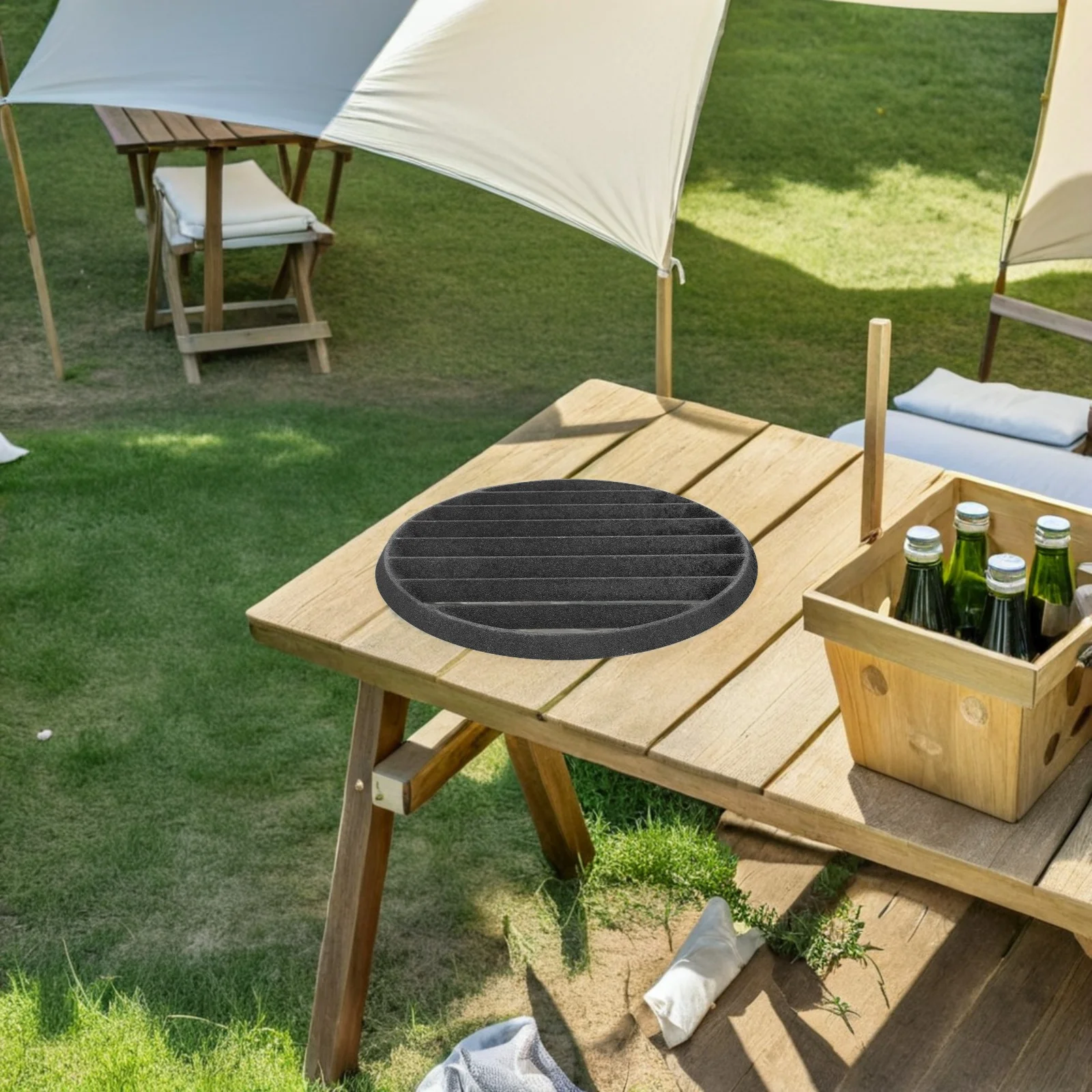 

Cast Iron Round Grilling Grate for Bbq Outdoor Fireplace Fire Pit Charcoal Grill Ash Management Camping Cooking Accessory