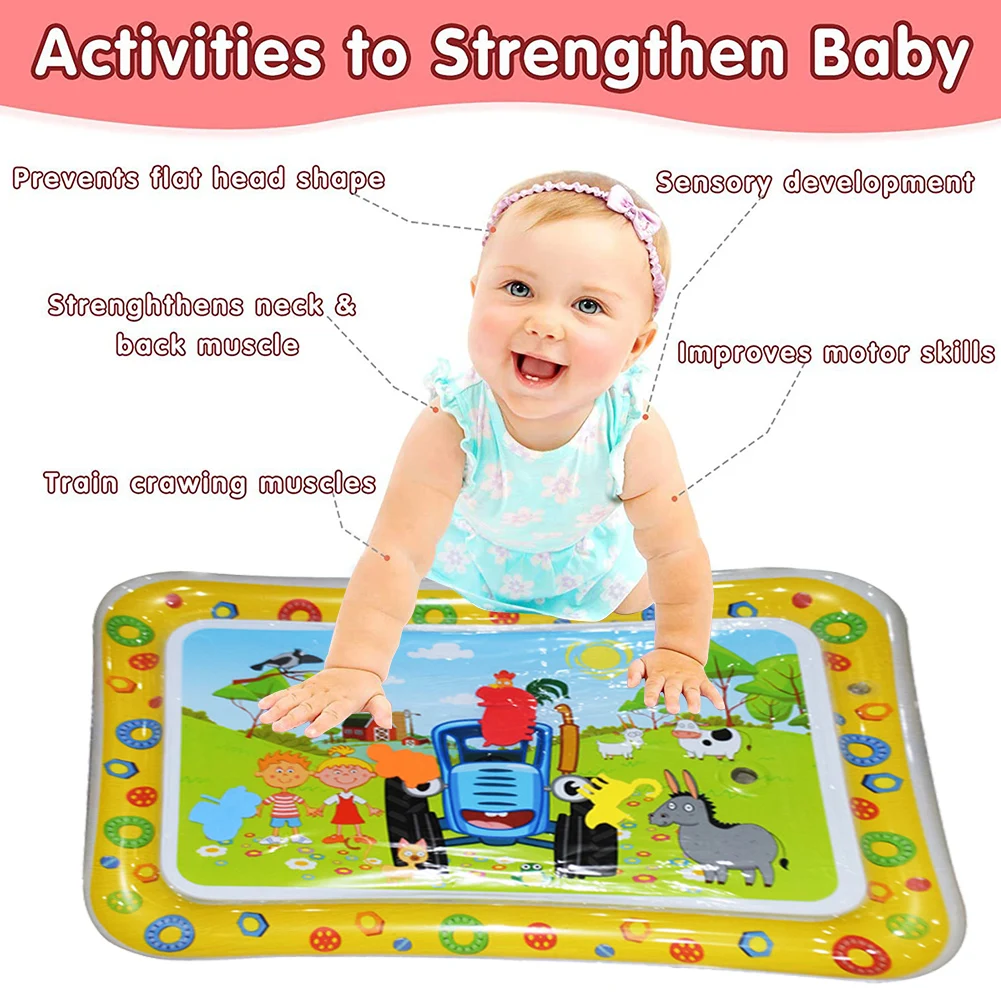 Baby Play Water Mat Inflatable Cushion Infant Toddler Thicken Toddler Activity Play Center PVC Water Mats for Baby Kids Toys