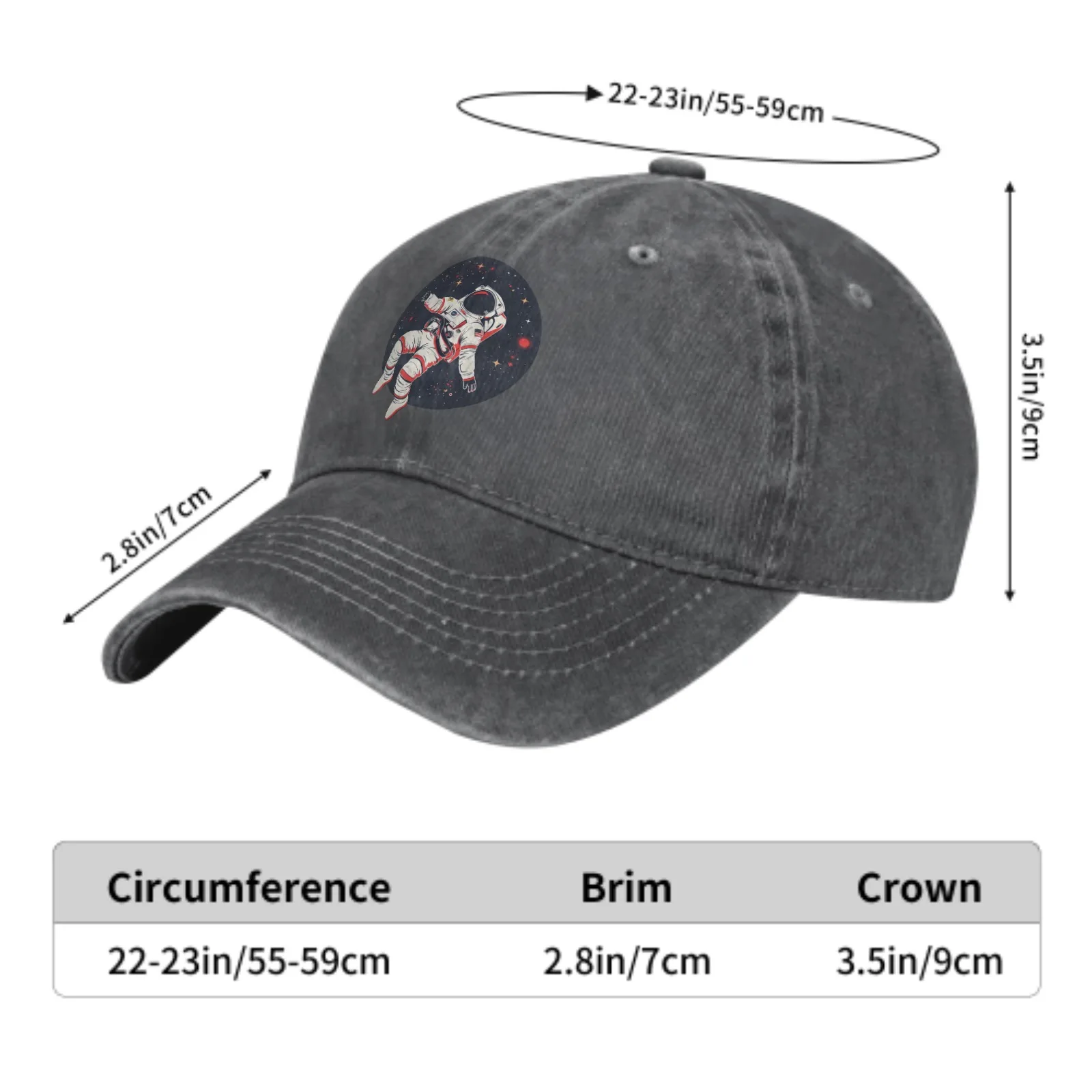 Casquettes de baseball en denim d'astronome de dessin animé pour hommes et femmes, chapeaux de camionneur décontractés, réglables, activités de pêche en plein air, mode