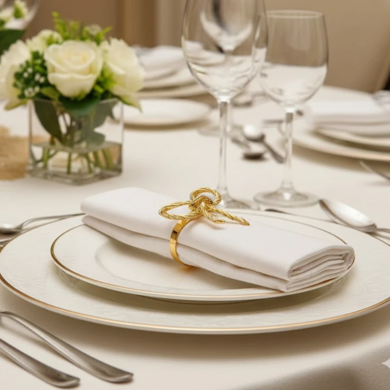 1-12PCS Stylish Gold Bow Tie Napkin Holders Elegant Table Decoration Rings Ideal for Wedding Reception Party and Formal Dinner