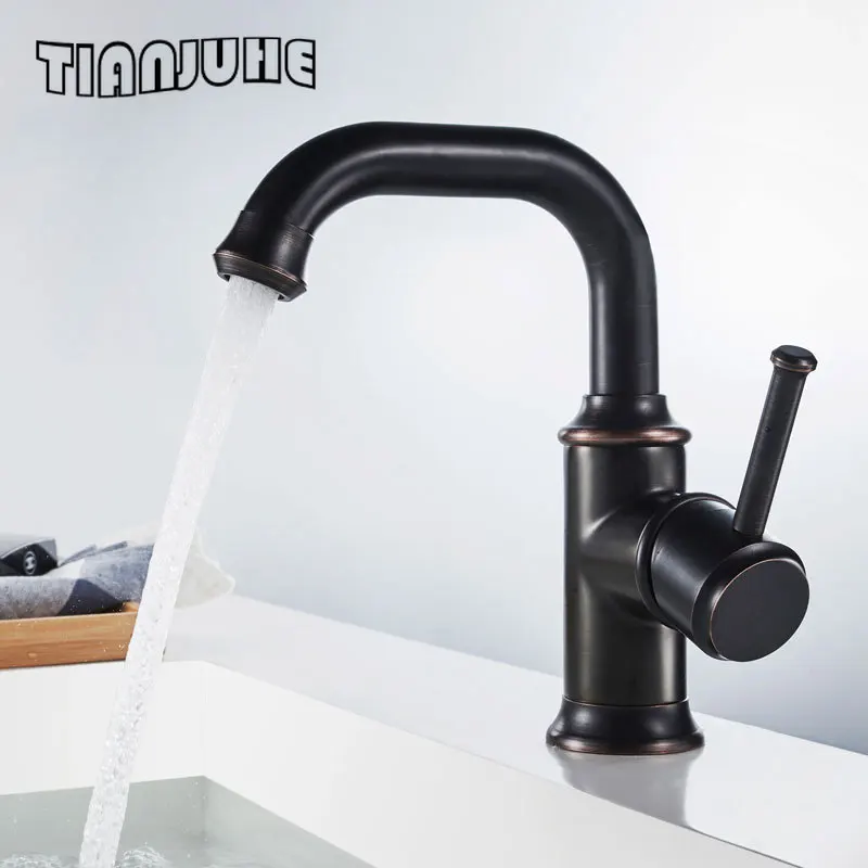 Bathroom Vessel Sink Faucet Oil Rubbed Bronze Black Farmhouse Mixer Tap Deck Mount Commercial