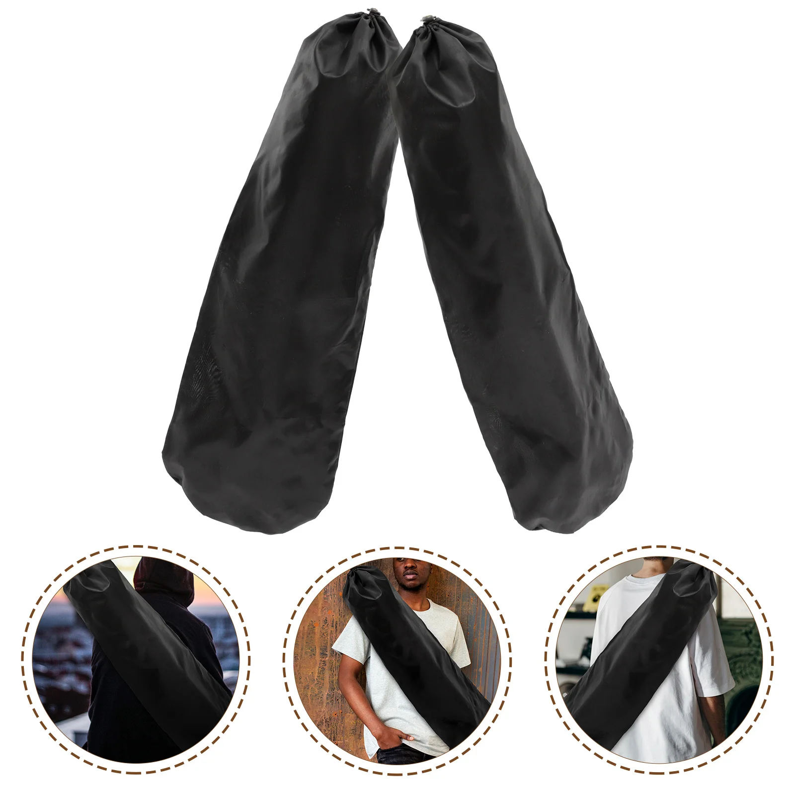 

2pcs Skateboard Bag Lightweight Oxford Cloth Portable Sling For Outdoor Multi-Functional Shoulder Pouch Carry Board Backpack For