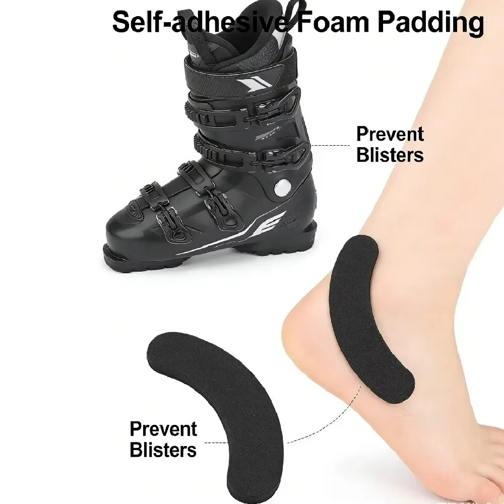 Self-Adhesive Gel Pad for Ski Boots Soft Foam Curved Design Ski Boots Ankle Pad Anti-Blister Shock Absorption