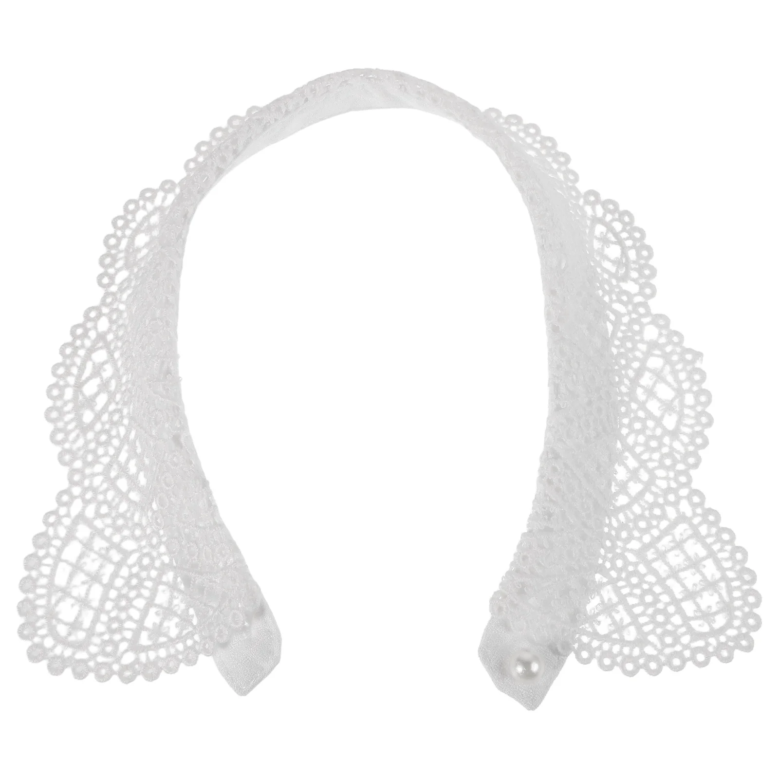 

Hollow Lace Fake Collar Decorative Half Shirt Women Blouse Elegant Embroidered Shawl Lace Collar Necking Ruffle Faux Shirt