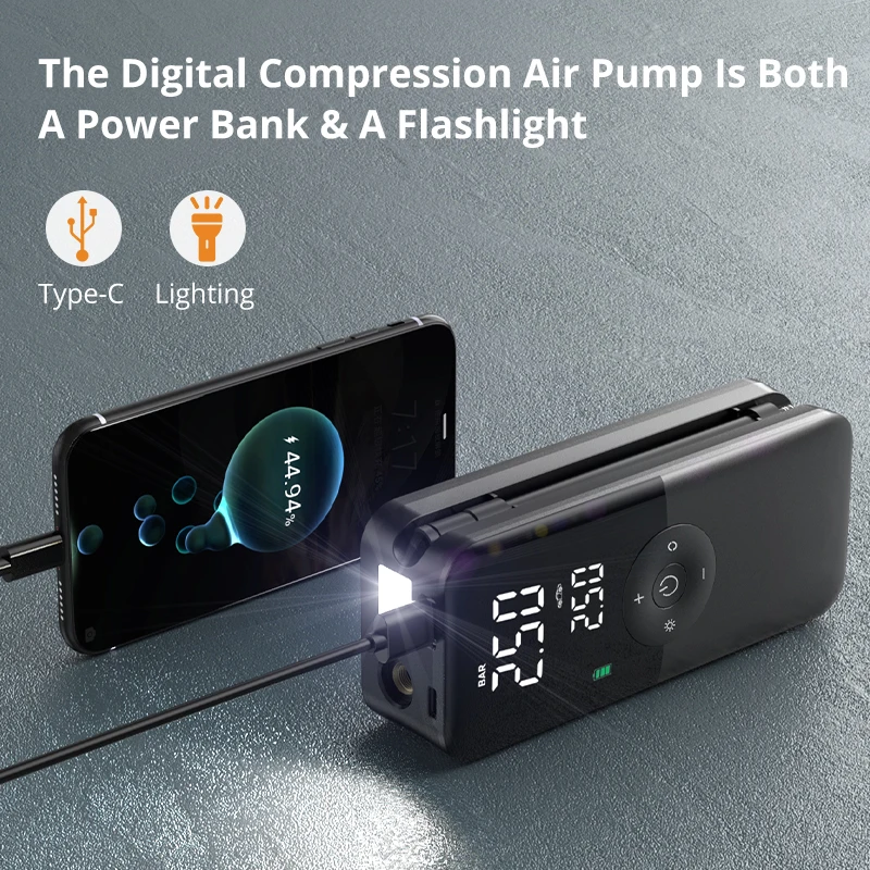 Nouvelle pompe à air rechargea - Portable Air Compressor 12V Digital avis et prix