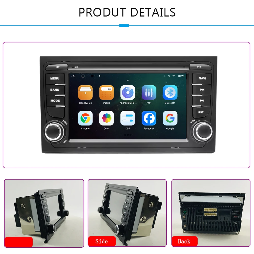 LELV راديو السيارة الاندورويد لأودي A4 B6 B7 H8 S4 RS4 2000 - 2006 اللاسلكية Carplay السيارات الصوت مشغل ستيريو الوسائط المتعددة شاشة 7 بوصة