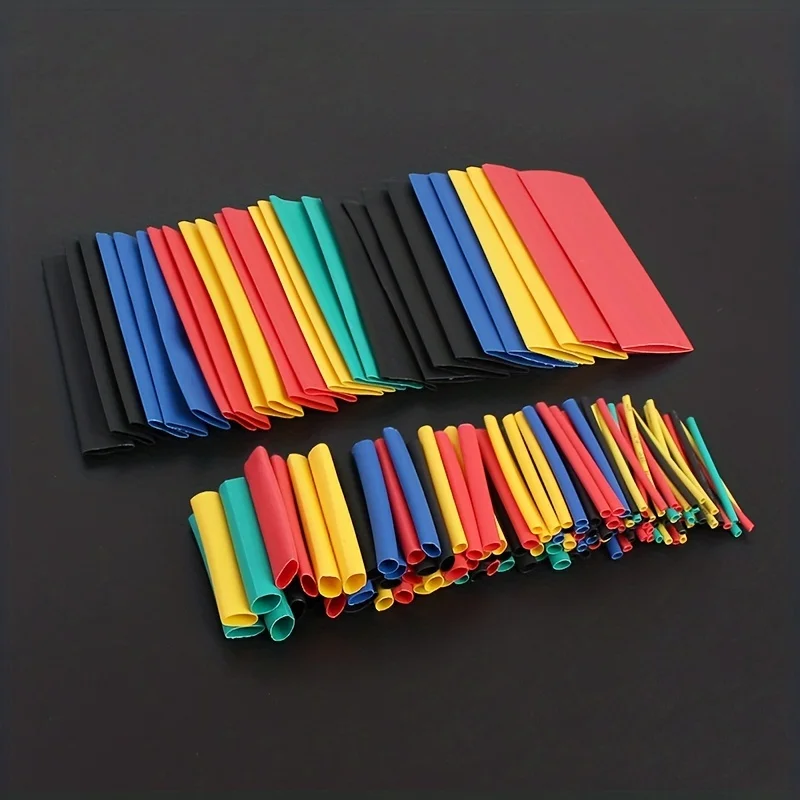 164PCS Thermos Tube Stopper Heat Shrinkable Tubing Wrapping Thermo Retractable Shrinkable Insulation Cable Sleeve Assortment