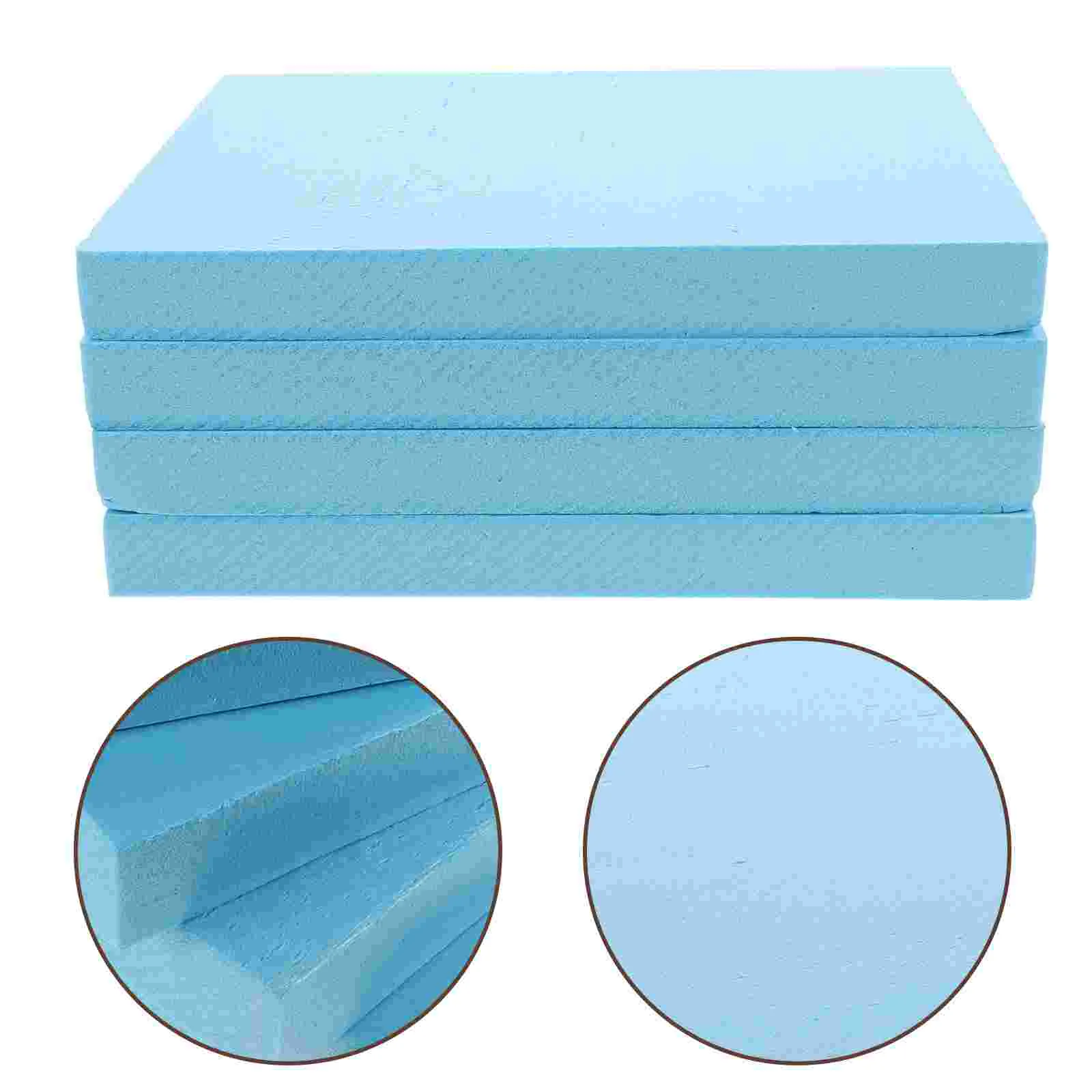 4 Pcs Floral Foam Blocks Board Flower Dry Model Material Craft Plant Blue Sponge Rectangle Polystyrene Boards Bricks