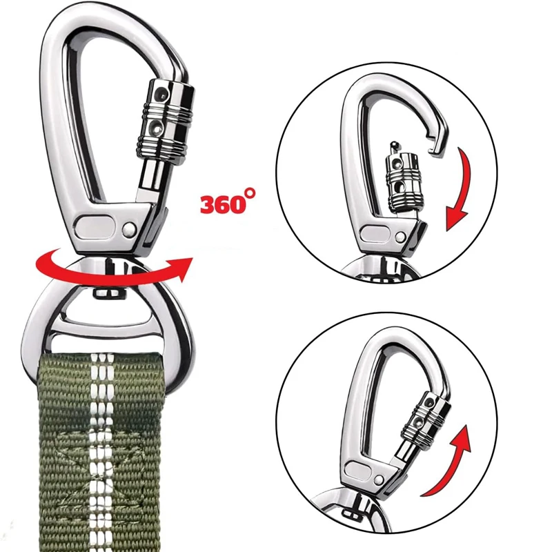 قابل للتعديل كلب نايلون عاكس متعدد الوظائف قابل للسحب مقود الكلب مع مشبك أمان السيارة حبل الجر الحيوانات الأليفة التكتيكي #3