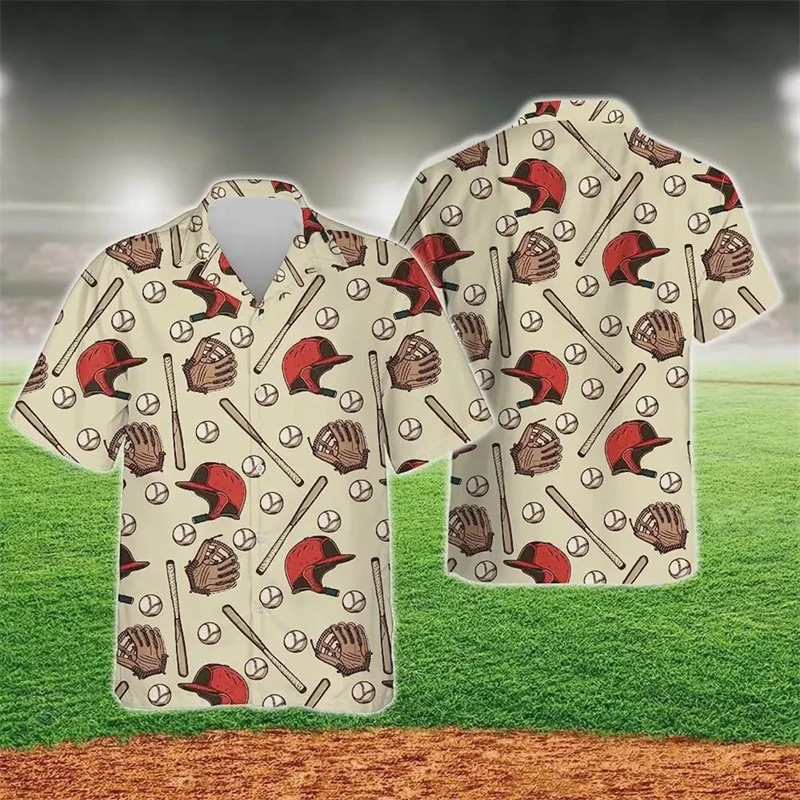 

2025 Summer Daily Casual Men Hawaiian Shirt 3d Baseball Shirt For Men Oversized Trend Hawaiian Shirts Beach Blouse Shirt Tops