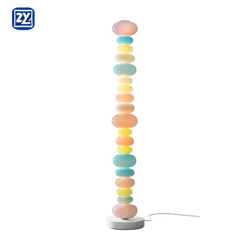 Lámpara de pie Candy Rainbow para niña, sala de estar, dormitorio, sofá, junto a la lámpara de pie creativa color crema