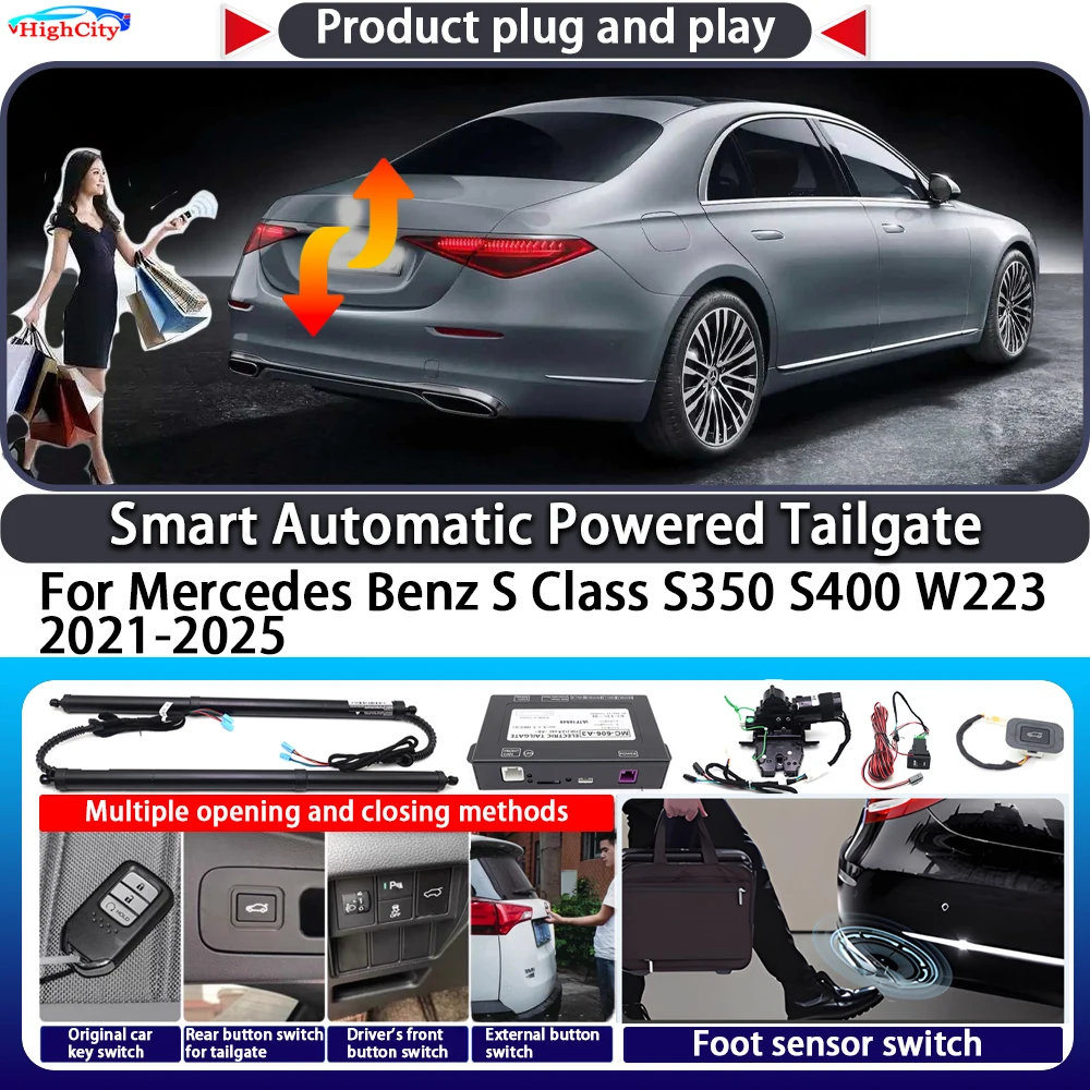 

For Mercedes Benz S Class S350 S400 W223 2021-2025 Smart Automatic Powered Tailgate Key Trunk Close Kit Electric Power Tailgate