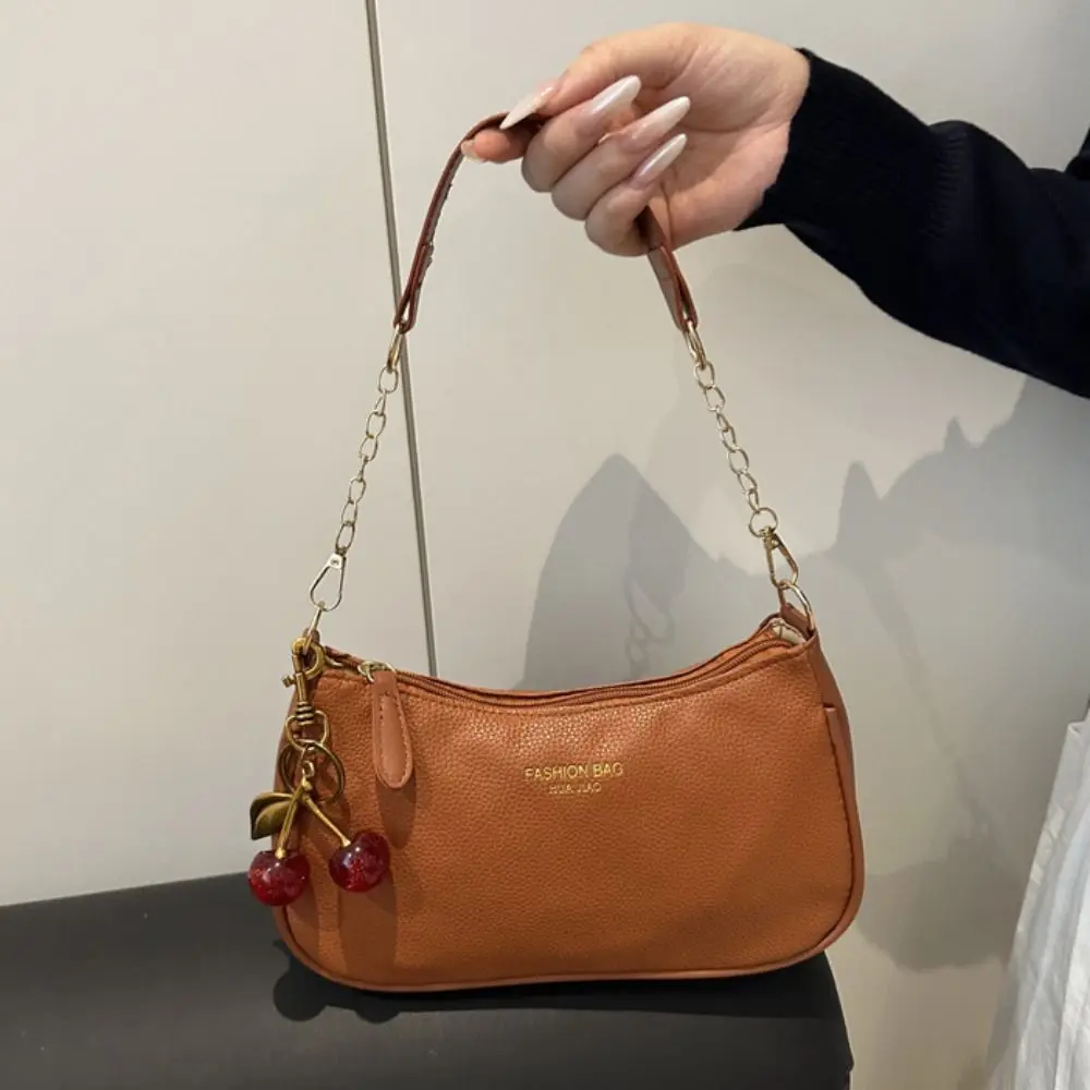 

Сумка из искусственной кожи под мышками, застежка-молния с вишневой подвеской, сумка через плечо с регулируемым ремешком, сумка через плечо для женщин и девочек