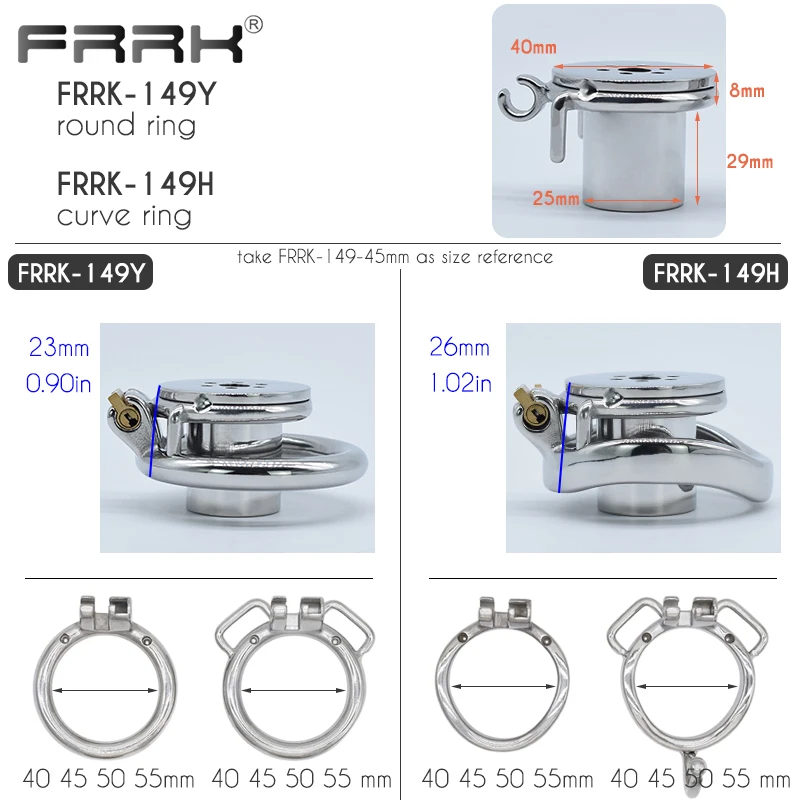 FRRK Inverted Cylinder Negative Male Chastity Cage Device with Catheter PU Harness Belt for Men BDSM Sex Toys Metal Penis Rings