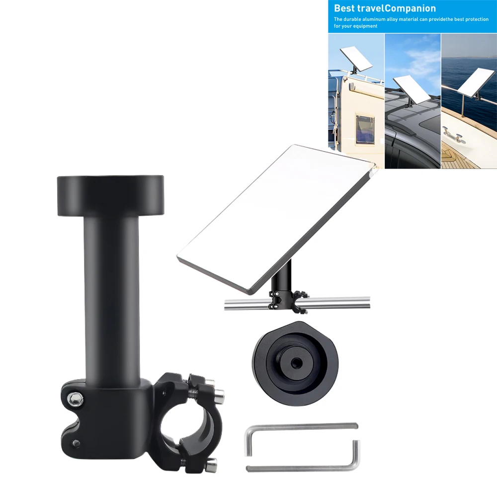 

Adjustable Bracket For Starlink Mini Mount Kit For RV, Yacht, Camper - Roof Rack & Pole Clamp Mount With Aluminum Alloy Pipe