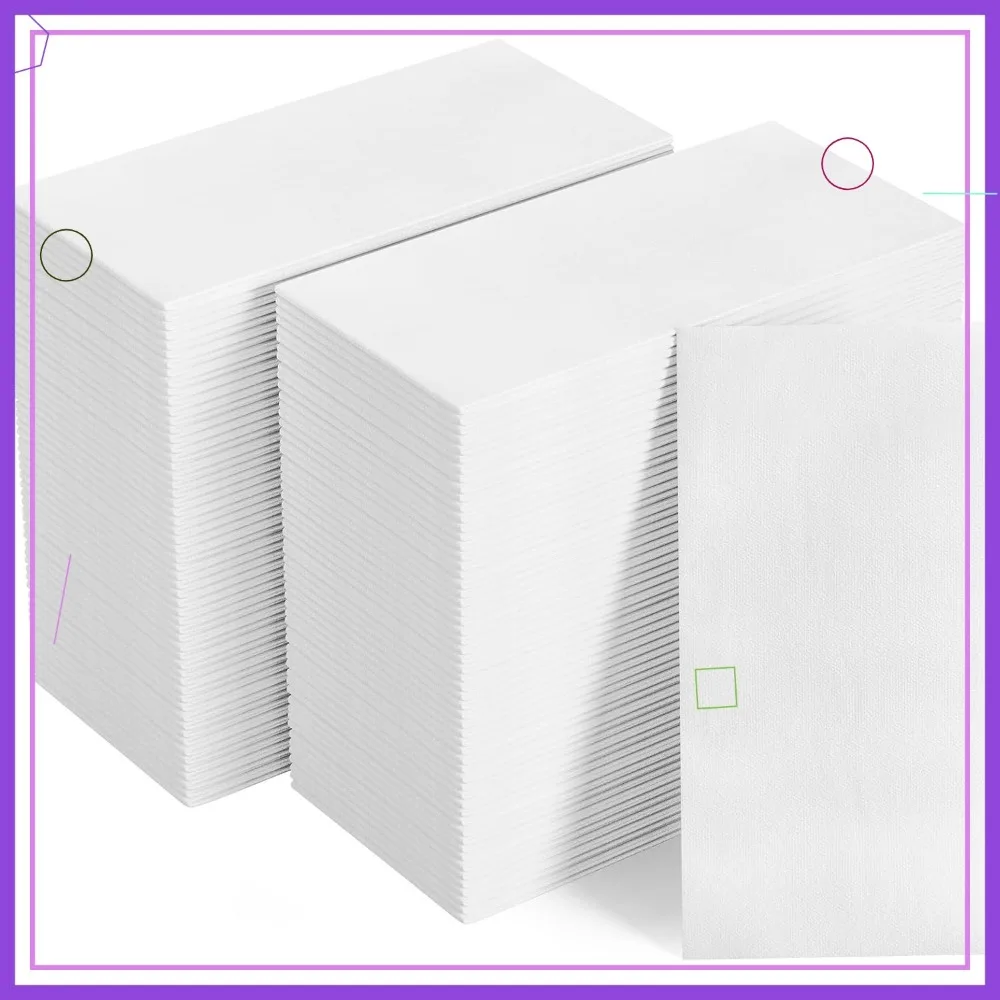 

480 Disposable Bathroom Napkins, Linen-Feel Guest Towels, Soft & Absorbent, 12x17in White