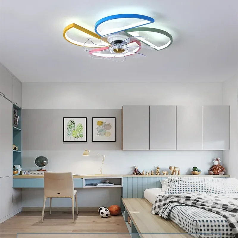 Children's Room Ceiling Fan Lamp Restaurant Bedroom Cartoon     Home Lustre Fixtures
