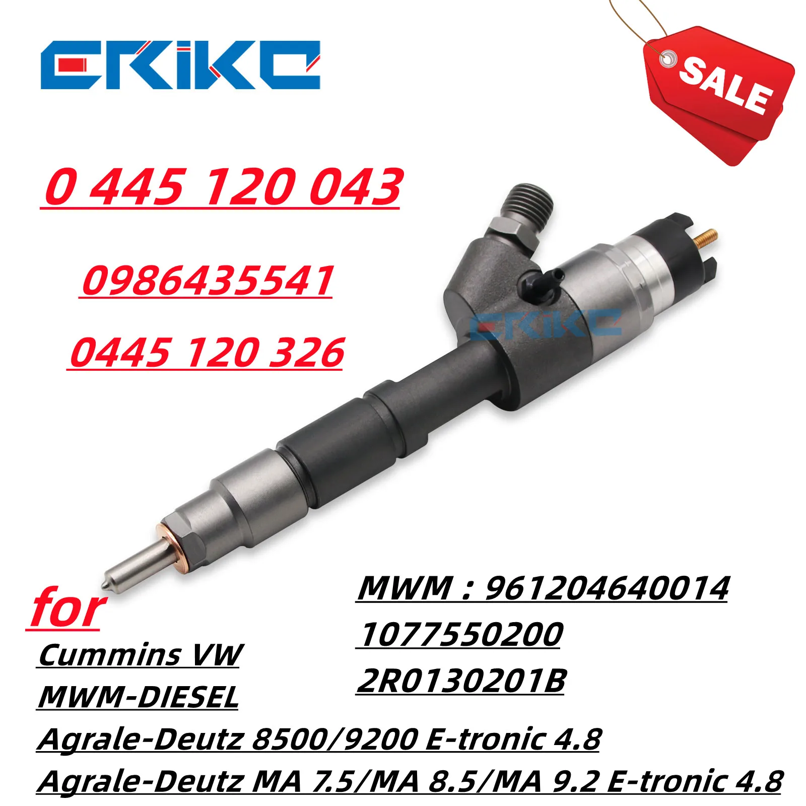 

ERIKC 0 445 120 043 Common Rail Injector 0 445 120 043 0445 120 326 0986435541 for Cummins MWM-DIESEL Agrale-Deutz VW