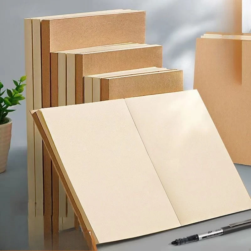 A4 Kraft Paper Sketchbook Glue Bound 210 Sheets Drawing Book School Gift