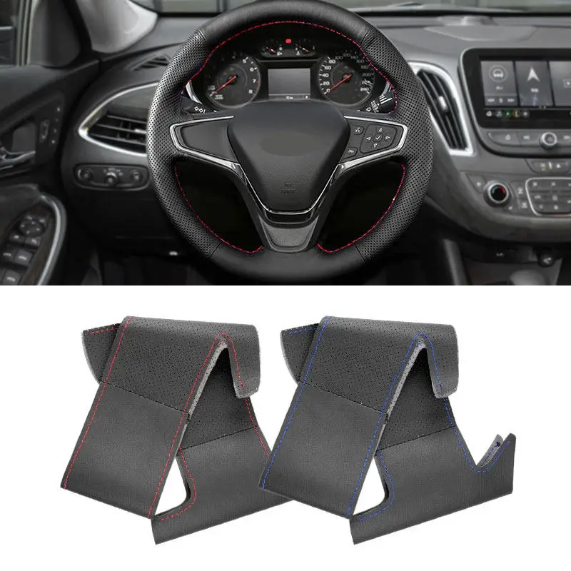 For Chevrolet Malibu XL 2015 2016 2017 2018 2019 Equinox Buick Velite Opel Ampera-E Hand Braid Car Steering Wheel Leather Cover