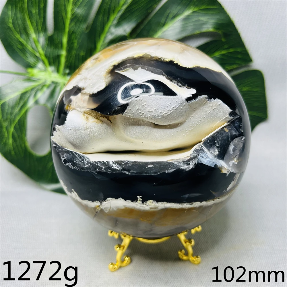 Natural Gemstone Cream Agate Balls Geode Crystals Hand-polished Home Room Decoration Witchcraft altar Prayer Spiritual Healing