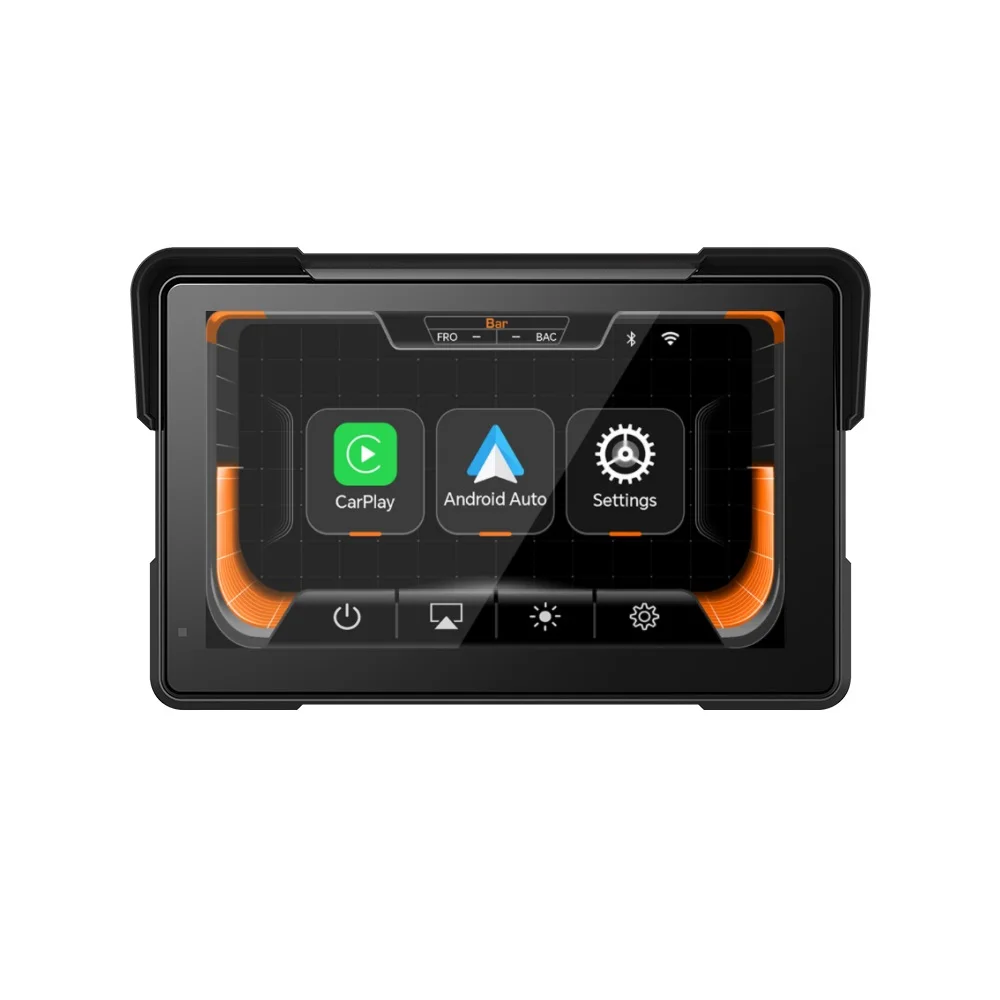 Tomostrong 7 بوصة موتو نظام تحديد المواقع اللاسلكي CarPlay أندرويد السيارات مقاوم للماء مع غطاء الملاحة للدراجات النارية